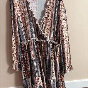 Bohemian Floral Long Sleeve Dress